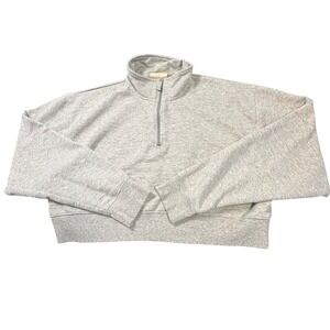 Karmagawa Medium Save The Reef Cropped Quarter Zip‎ Sweatshirt  Gray